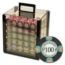 Load image into Gallery viewer, 1000 Milano Clay Poker Chip Set with Acrylic Case