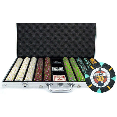 1000 Rock & Roll Poker Chip Set with Aluminum Case