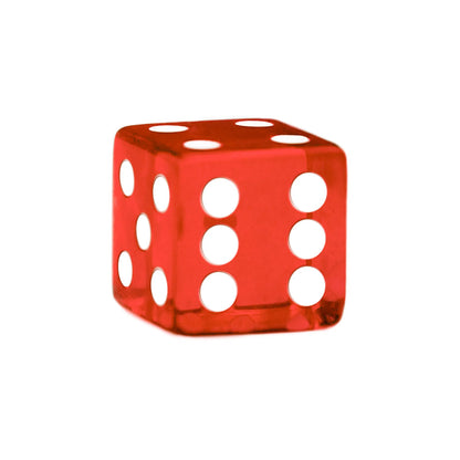 (5) Red Translucent 16mm Game Dice