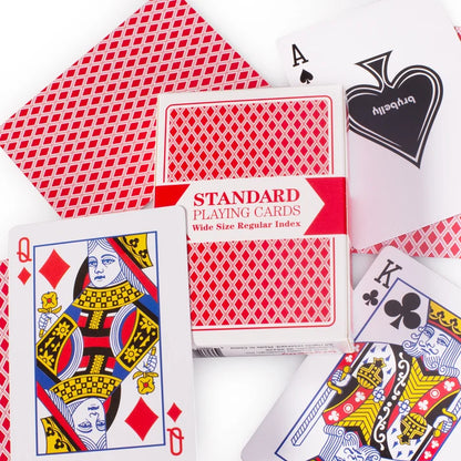 Red Poker Size Playing Cards with Regular Index
