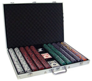 1000 Ace King Suited Poker Chip Set with Aluminum Case