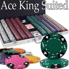 Load image into Gallery viewer, 1000 Ace King Suited Poker Chip Set with Aluminum Case
