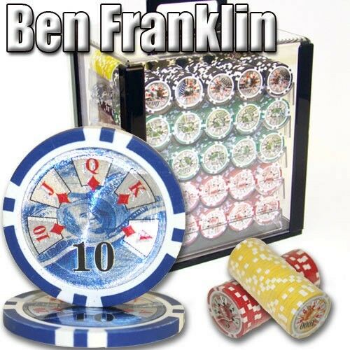 1000 Ben Franklin Poker Chip Set with Acrylic Case
