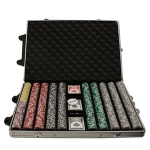 1000 Ben Franklin Poker Chip Set with Rolling Aluminum Case