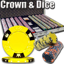 Load image into Gallery viewer, 1000 Crown &amp; Dice Poker Chip Set with Aluminum Case