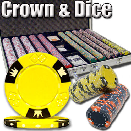 1000 Crown & Dice Poker Chip Set with Aluminum Case