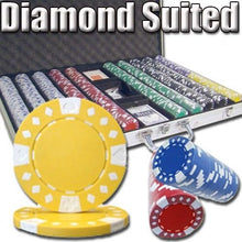 Load image into Gallery viewer, 1000 Diamond Suited Poker Chip Set with Aluminum Case