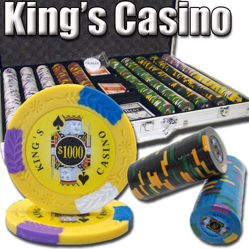 1000 Kings Casino Poker Chip Set with Aluminum Case