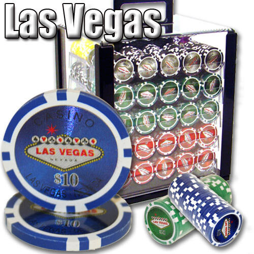 1000 Las Vegas Poker Chip Set with Acrylic Case