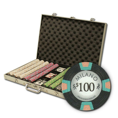 1000 Milano Clay Poker Chip Set with Aluminum Case