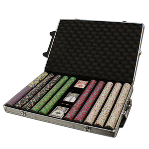 1000 Milano Clay Poker Chip Set with Rolling Aluminum Case