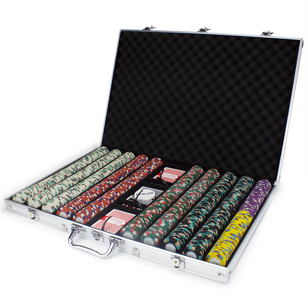 1000 Monaco Club Poker Chip Set with Aluminum Case