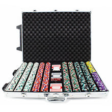 Load image into Gallery viewer, 1000 Monaco Club Poker Chip Set with Rolling Aluminum Case