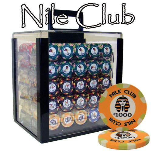 1000 Nile Club Ceramic Poker Chip Set with Acrylic Case