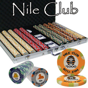 1000 Nile Club Ceramic Poker Chip Set with Aluminum Case