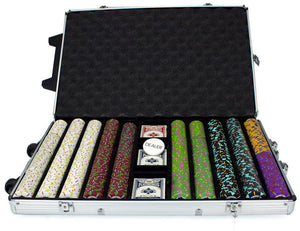 1000 Rock & Roll Poker Chip Set with Rolling Aluminum Case