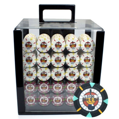 1000 Rock & Roll Poker Chip Set with Acrylic Case