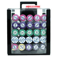 Load image into Gallery viewer, 1000 Scroll Ceramic Poker Chip Set with Acrylic Case