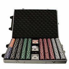 Load image into Gallery viewer, 1000 Striped Dice Poker Chip Set with Rolling Aluminum Case