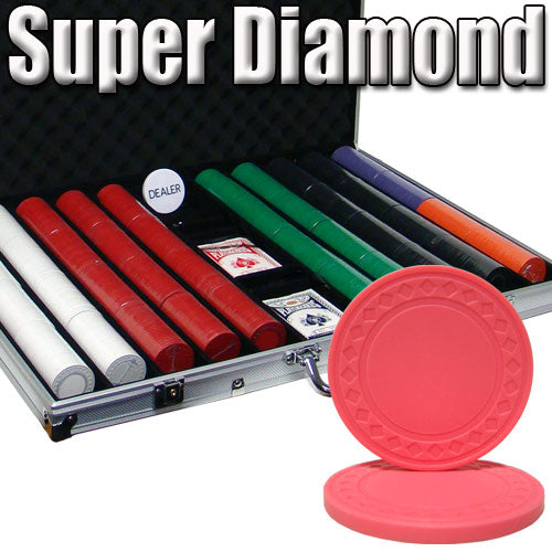1000 Super Diamond Poker Chip Set with Aluminum Case