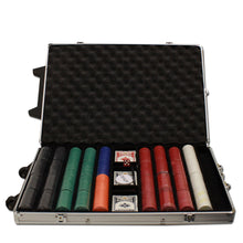 Load image into Gallery viewer, 1000 Super Diamond Poker Chip Set with Rolling Aluminum Case