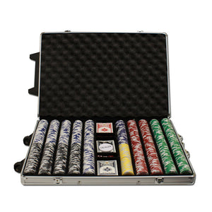 1000 Tournament Pro Poker Chip Set with Rolling Aluminum Case
