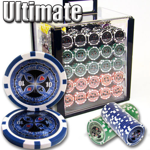 1000 Ultimate Poker Chip Set with Acrylic Case