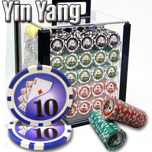 1000 Yin Yang Poker Chip Set with Acrylic Case