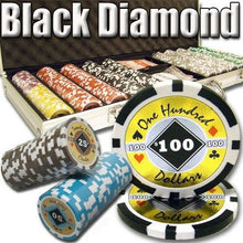 Load image into Gallery viewer, 500 Black Diamond Poker Chip Set with Aluminum Case