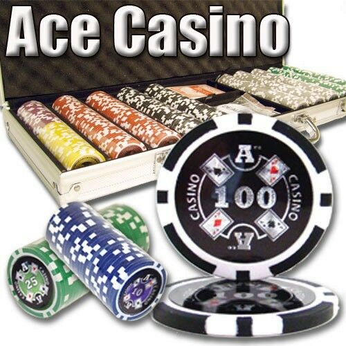 500 Ace Casino Poker Chip Set with Aluminum Case