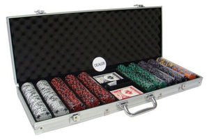 500 Ace King Suited Poker Chip Set with Aluminum Case