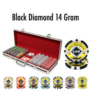 500 Black Diamond Poker Chip Set with Black Aluminum Case
