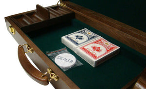 500 Count Walnut Wooden Poker Chip Case