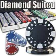 Load image into Gallery viewer, 500 Diamond Suited Poker Chip Set with Aluminum Case