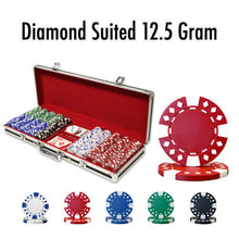 Load image into Gallery viewer, 500 Diamond Suited Poker Chip Set with Black Aluminum Case