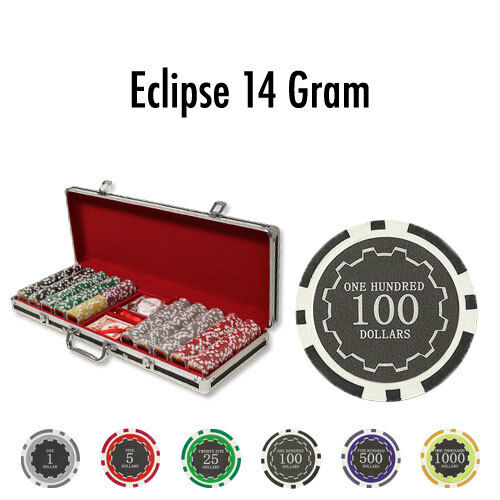 500 Eclipse Poker Chip Set with Black Aluminum Case