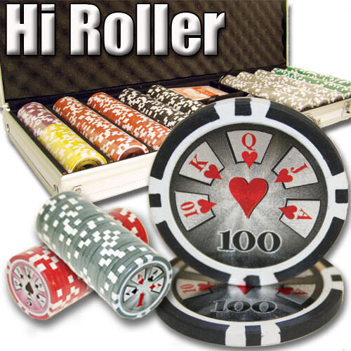 500 High Roller Poker Chip Set with Aluminum Case