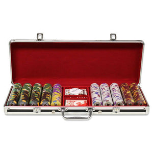 500 Kings Casino Poker Chip Set with Black Aluminum Case
