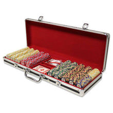 Load image into Gallery viewer, 500 Nile Club Ceramic Poker Chip Set with Black Aluminum Case