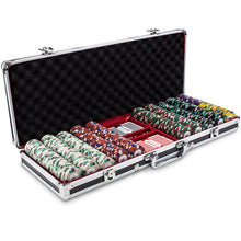 Load image into Gallery viewer, 500 Poker Knights Poker Chip Set with Black Aluminum Case