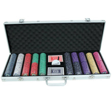 Load image into Gallery viewer, 500 Scroll Ceramic Poker Chip Set with Aluminum Case