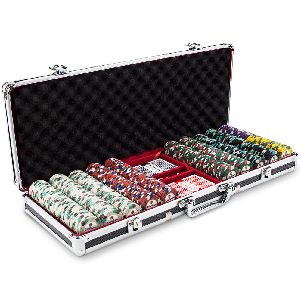 500 Showdown Poker Chip Set with Black Aluminum Case