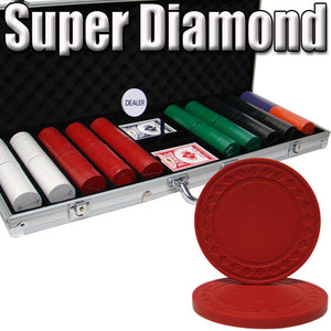 500 Super Diamond Poker Chip Set with Aluminum