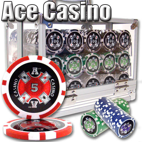 600 Ace Casino Poker Chip Set with Acrylic Case