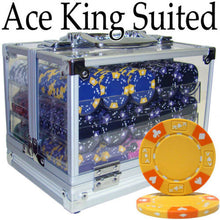 Load image into Gallery viewer, 600 Ace King Suited Poker Chip Set with Acrylic Case
