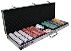 600 Coin Inlay Poker Chip Set with Aluminum Case