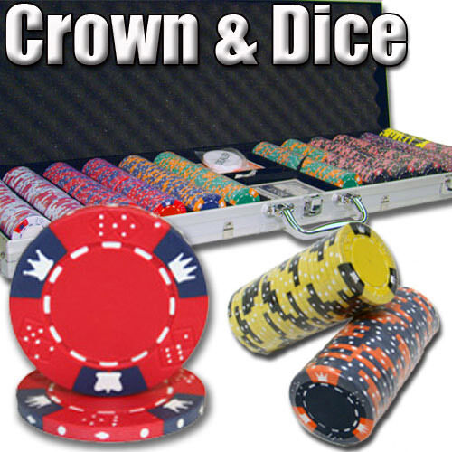 600 Crown & Dice Poker Chip Set with Aluminum Case