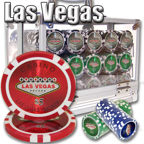600 Las Vegas Poker Chip Set with Acrylic Case