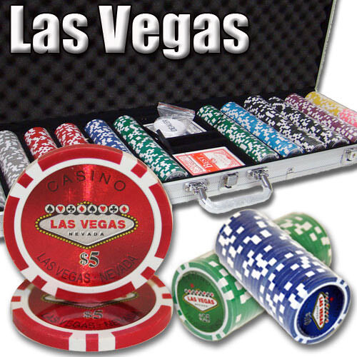 600 Las Vegas Poker Chip Set with Aluminum Case