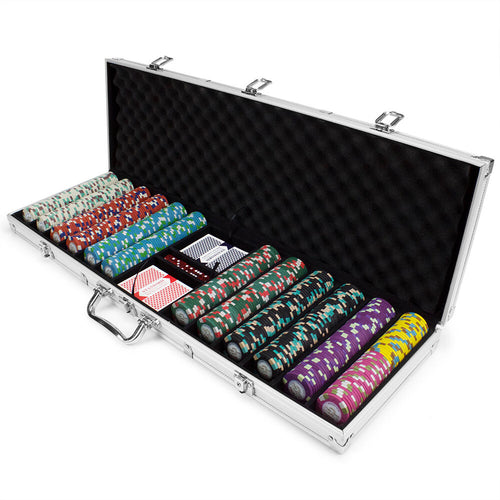 600 Monaco Club Poker Chip Set with Aluminum Case